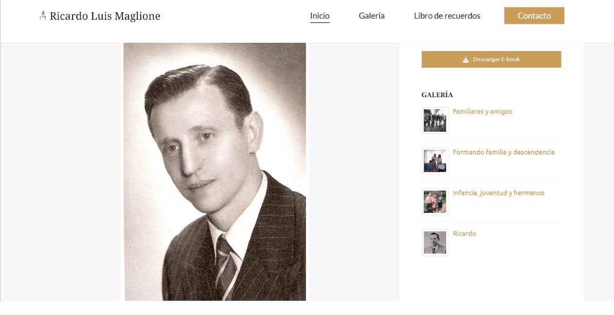 Memorial web familiar con recuerdos y fotograf&iacute;as